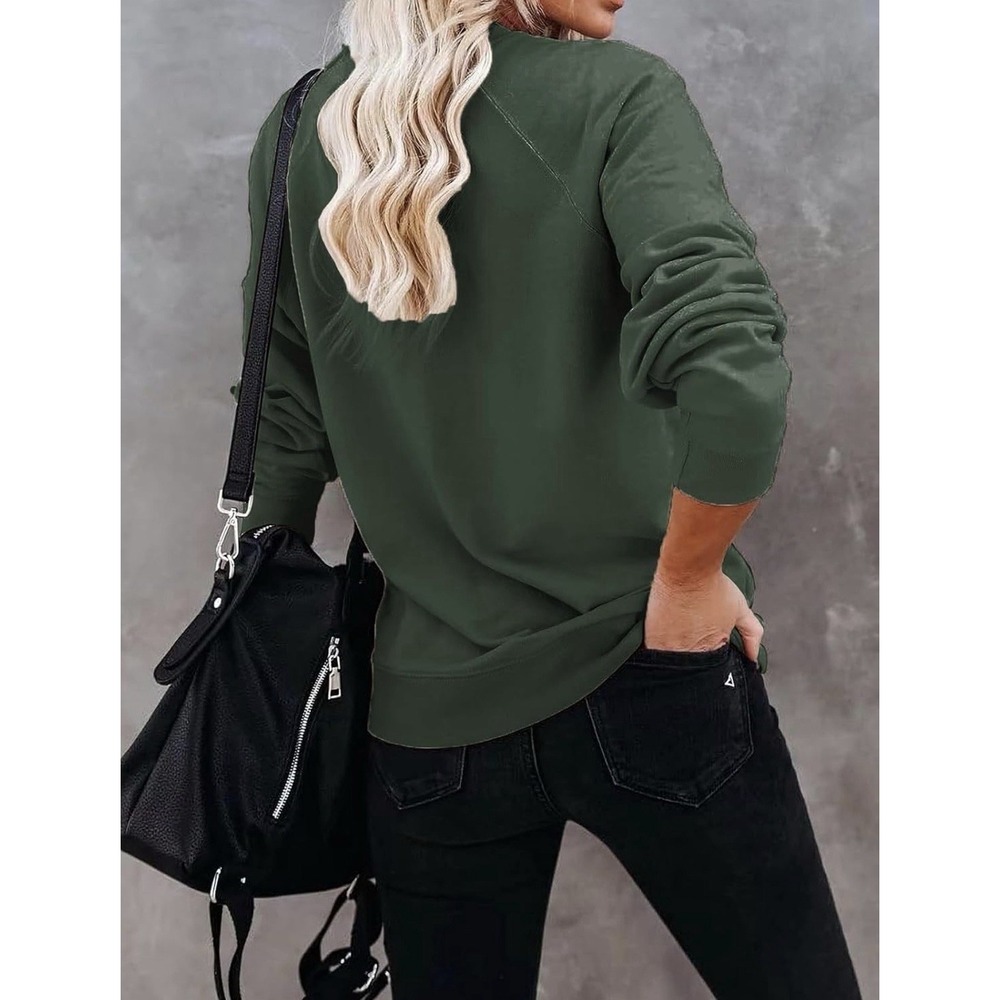 J0176-Mama Bear Sweatshirt Hunter Green Raglan Sleeve Graphic Pullover Small - Picture 3 of 6